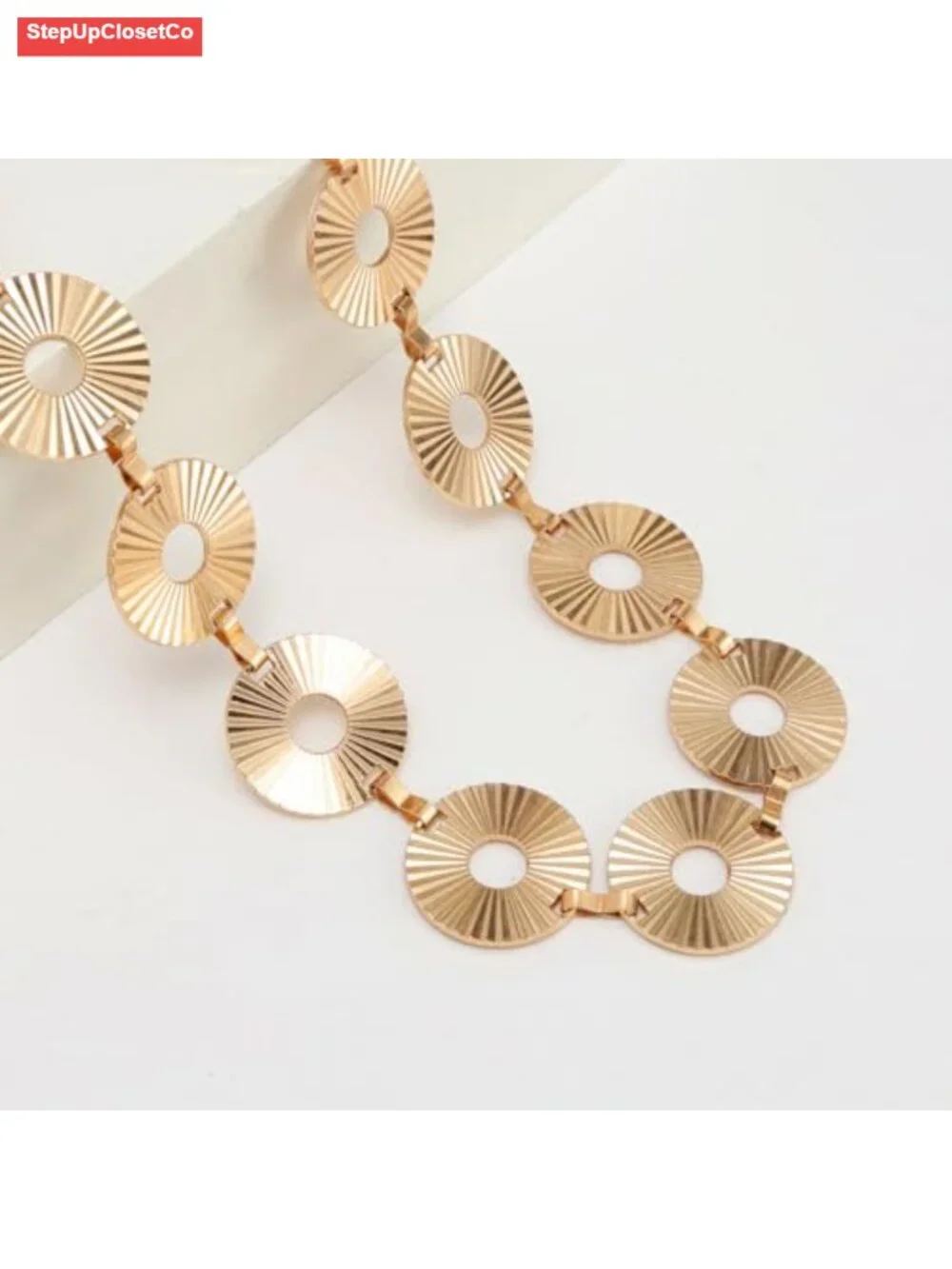 Women's Boho Metal Waist Body Chain Belt - Adjustable Circle Link Belt